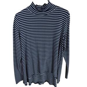 NWT Cutloose Blue Gray Striped Long Sleeve High Low Tunic Size Medium